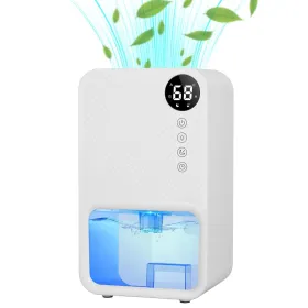37.2OZ Dehumidifier Indoor Portable Small Dehumidifier With Sleep Mode 1-24H Timer 7-Color Lighting 950sq.ft Coverage Touch Control For Home Bath (Option: White)
